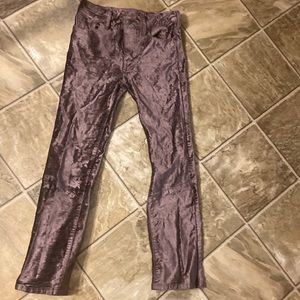 Free People Velvet Crop Flare Pants Size 24 Taupe Brown